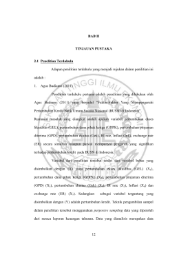 12 12 BAB II TINJAUAN PUSTAKA 2.1 Penelitian Terdahulu Adapun