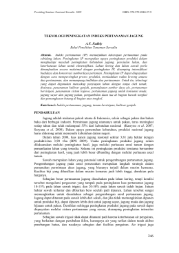 TEKNOLOGI PENINGKATAN INDEKS PERTANAMAN
