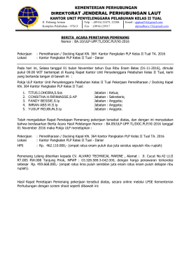 BA. PENETAPAN PEMENANG - LPSE Kementrian Perhubungan