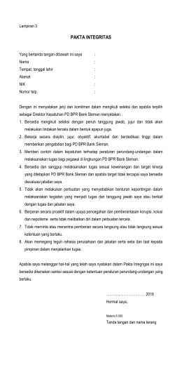 3. Pakta Integritas