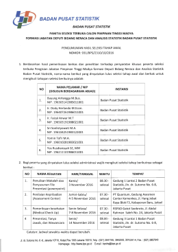 Pengumuman - Seleksi Terbuka Jabatan Pimpinan Tinggi