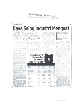 Page 1 / > GAS MURAH Daya Saing Industri Menguat JAKARTA