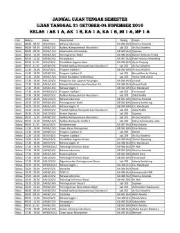 Jadwal UTS 31 Oktober