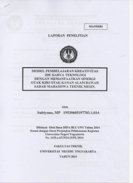 Page 1 MANDIRI LAPORAN PENELITIAN MODEL