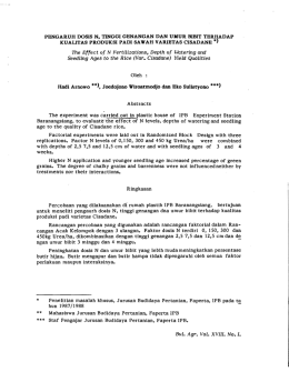 Pengaruh Dosis N, Tinggi Genangan Dan umur
