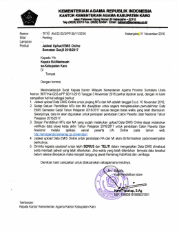 &bull; Nomor Sifat Lampi ran Peri ha I : 5038 /Kd.02.03/3/PP.00/2016