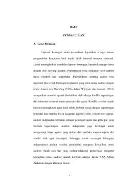 BAB I PENDAHULUAN A. Latar Belakang Laporan keuangan suatu