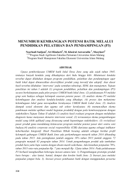 menumbuh kembangkan potensi batik melalui - psp