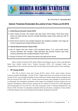 indeks tendensi konsumen sulawesi utara triwulan iii