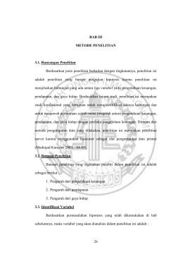 26 26 BAB III METODE PENELITIAN 3.1. Rancangan Penelitian