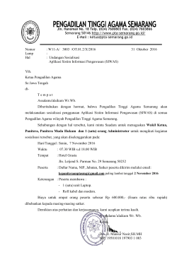 Undangan Sosialisasi Aplikasi Sistem Informasi