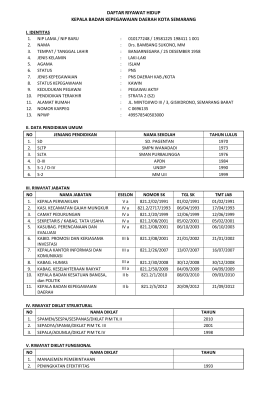 Profil Kepala BKD - Badan Kepegawaian Daerah – Kota Semarang