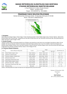 Prakiraan Cuaca Wilayah Pelayanan
