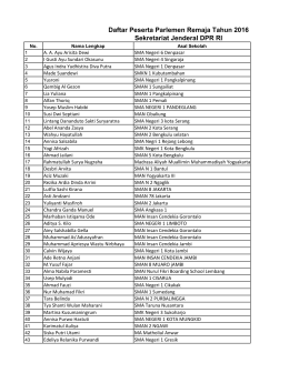 Surat Pengumuman Peserta Parlemen Remaja 2016