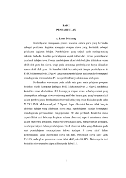 1 BAB I PENDAHULUAN A. Latar Belakang Pembelajaran