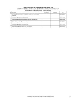 monitoring form validasi bulan oktober tahun 2016 direktorat