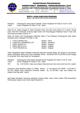 BA. PENETAPAN PEMENANG - LPSE Kementrian Perhubungan