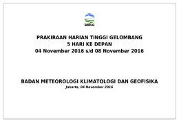 Prakiraan Cuaca Wilayah Pelayanan