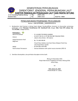DIREKTORAT JENDERAL PERHUBUNGAN LAUT PENGUMUMAN