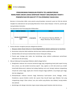 pengumuman panggilan peserta tes laboratorium