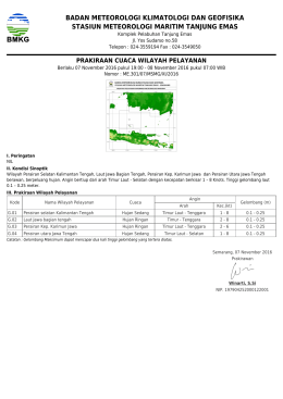 Prakiraan Cuaca Wilayah Pelayanan