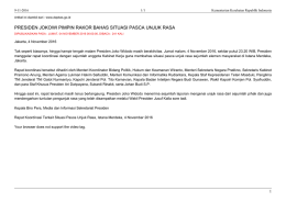 presiden jokowi pimpin rakor bahas situasi pasca unjuk rasa