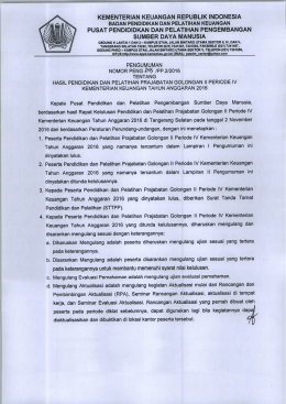 KEMENTERIAN KEUANGAN REPUBLIK INDONESIA PUSAT