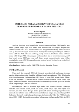 interaksi antara indikator usaha ukm dengan pdb - psp