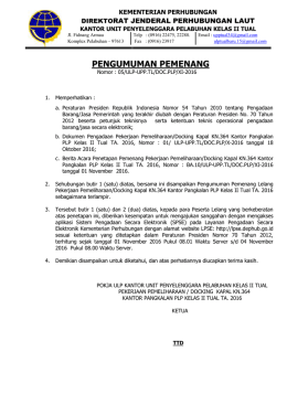 Pengumuman Pemenang Docking KN.364