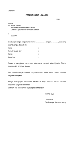 1. Format Lamaran