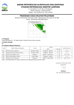Prakiraan Cuaca Wilayah Pelayanan
