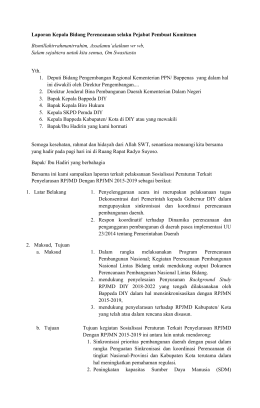 Laporan Kepala Bidang Perencanaan selaku