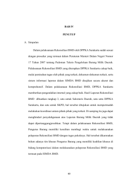BAB IV PENUTUP A. Simpulan Dalam pelaksanaan Rekonsiliasi
