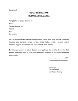 8. Surat Pernyataan Hubungan Keluarga