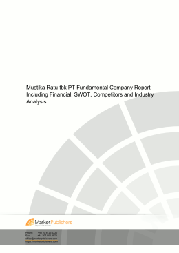 Mustika Ratu tbk PT Fundamental Company Report Including