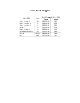 Jadwal Kuliah Pengganti