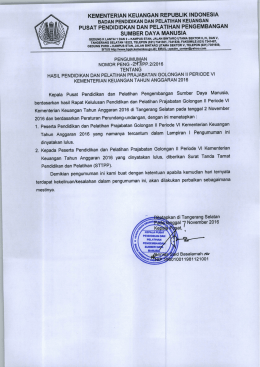 KEMENTERIAN KEUANGAN REPUBLIK INDONESIA PUSAT