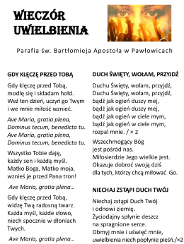 pieśni pdf - Parafia św. Bartłomieja Apostoła w Pawłowicach