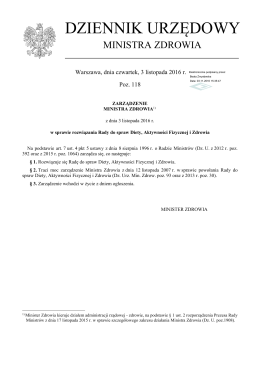 Zarządzenie z dnia 3 listopada 2016 r.