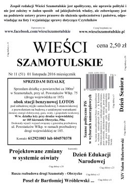 czytaj listopad - Wieści Szamotulskie