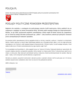 POLICJA.PL POGLĄDY POLITYCZNE POWODEM PRZESTĘPSTWA