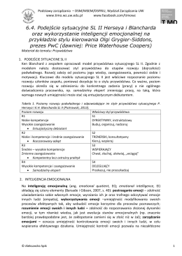 6.4. Podejście sytuacyjne SL II Herseya i Blancharda oraz