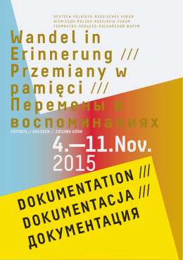 4.—11.Nov. 2015 - Wandel in Erinnerung