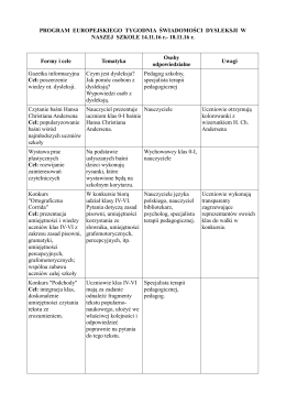 PROGRAM EUROPEJSKIEGO TYGODNIA