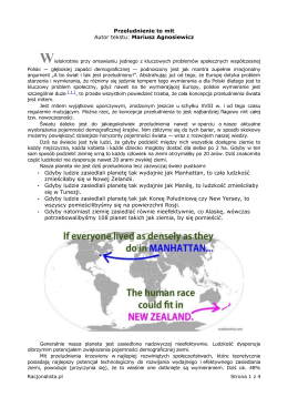 Przeludnienie to mit