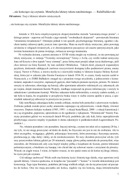 nie kończące się czytanie. Metafizyka lektury tekstu