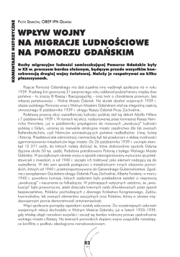 Wpływ wojny na migracje ludnościowe na Pomorzu Gdańskim