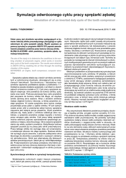 Symulacja odwr&oacute;conego cyklu pracy sprężarki zębatej
