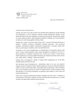 Minister Mariusz Błaszczak podziękował policjantom za akcję ,,Znicz