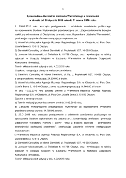 Sprawozdanie Burmistrza Lidzbarka Warmińskiego z działalności w